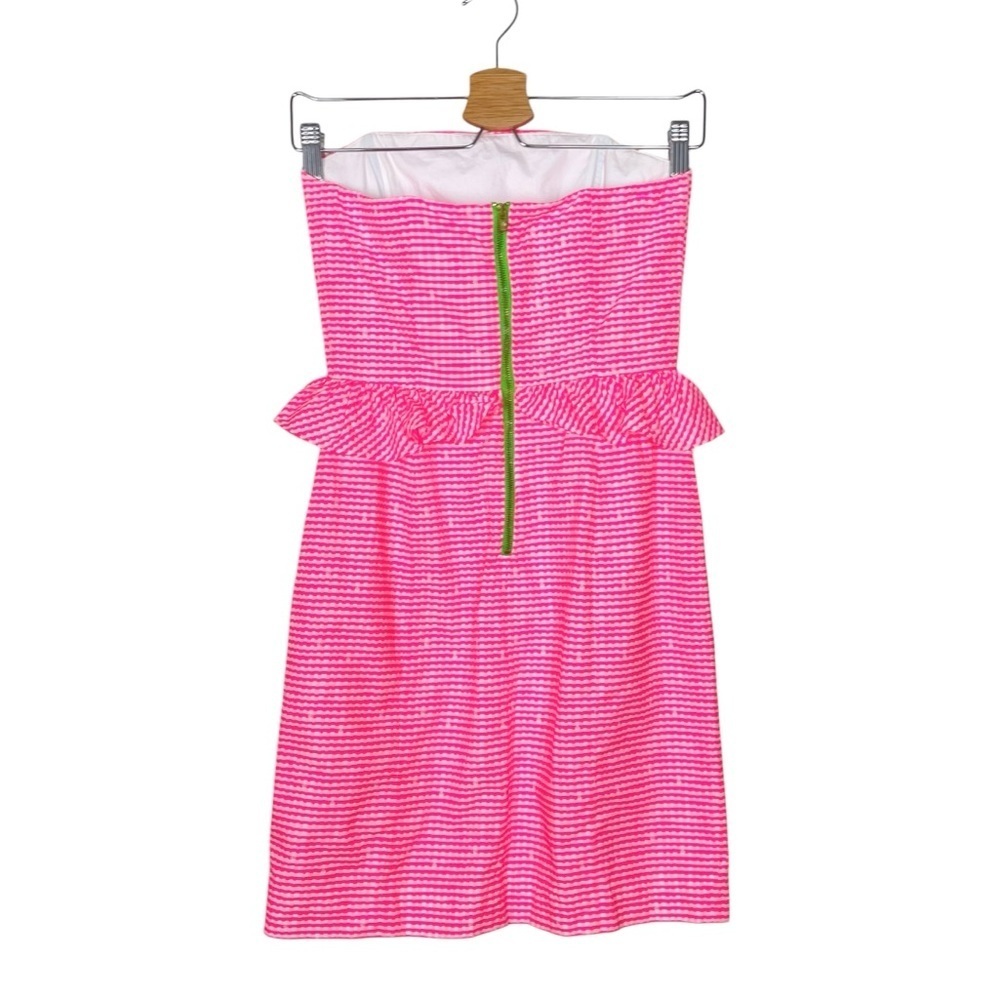 Lilly Pulitzer Strapless Lowe Dress in Fiesta Pink Gingham Size 00 - Picture 4 of 10